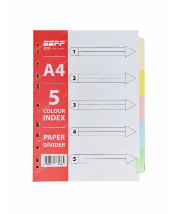 A4 Paper Divider (10-12 Colour) Set of 5